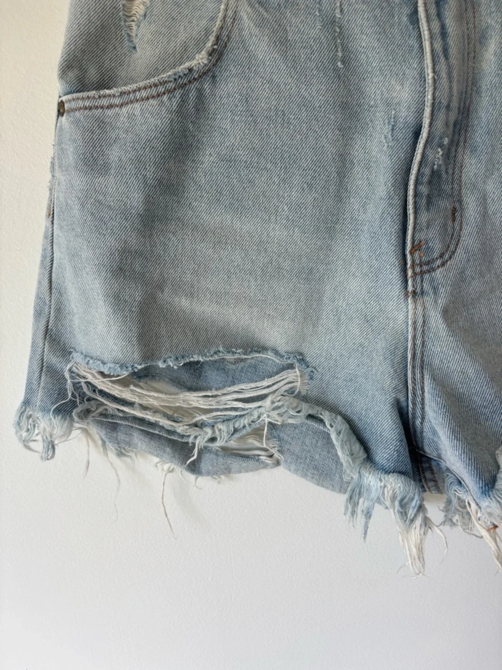 Rolla’s Light Wash Jean Shorts Dusters High Rise Slim Distressed Frayed
